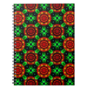 Caderno Espiral Padrão Abstrato Floral Moderno Boho Elegante #504