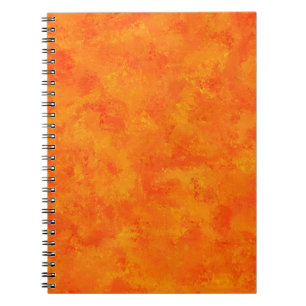 Caderno Espiral Padrão Abstrato Laranja