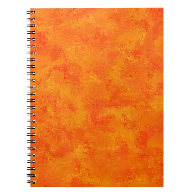 Caderno Espiral Padrão Abstrato Laranja (Frente)