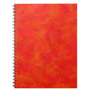 Caderno Espiral Padrão Abstrato Laranja Vermelho