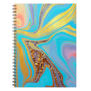 Caderno Espiral padrão abstrato marmorizado