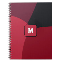 Padrão abstrato monograma preto vermelho e rosa qu