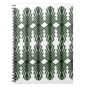 Caderno Espiral Padrão Abstrato Personalizado de Árvore de Pinheir