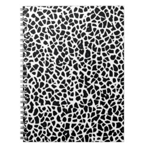 Caderno Espiral Padrão abstrato preto e branco