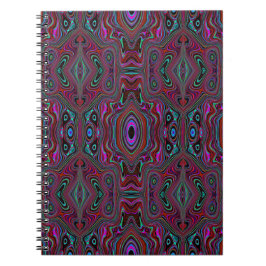 Caderno Espiral Padrão Abstrato Trippy Verde Espuma do Mar e Magen