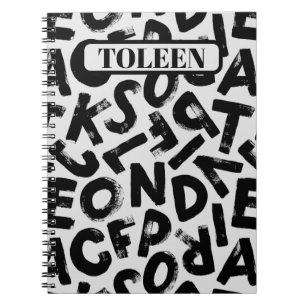 Caderno Espiral Padrão alfabético personalizado