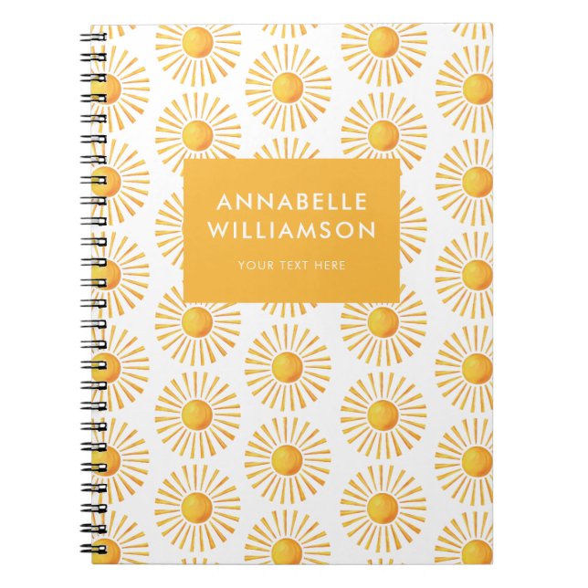 Caderno Espiral Padrão Amarelo Sol (Frente)