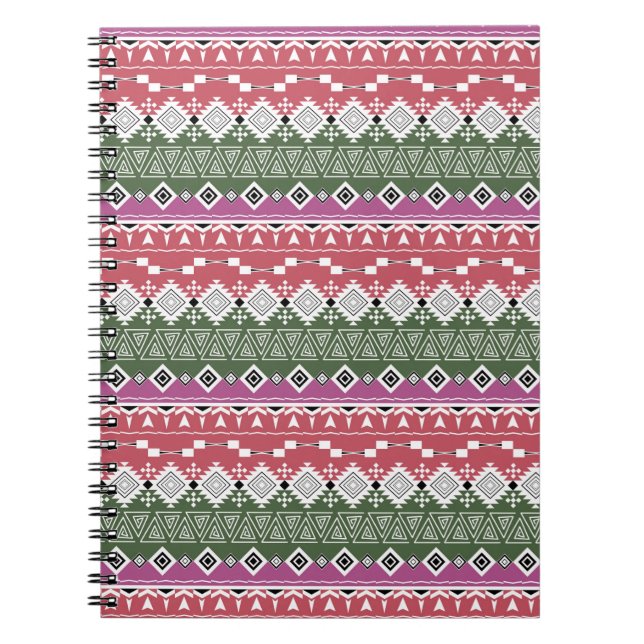 Caderno Espiral Padrão asteca. (Frente)