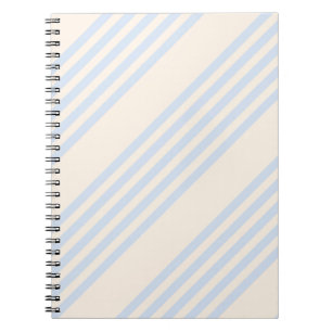 Caderno Espiral Padrão azul claro e bege de cinco faixas