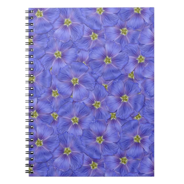 Caderno Espiral Padrão Azul de Linho Invisível (Frente)