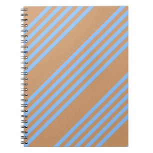 Caderno Espiral Padrão azul e bronzeado de cinco faixas