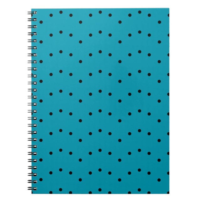 Caderno Espiral Padrão Azul Verde bolinhas (Frente)