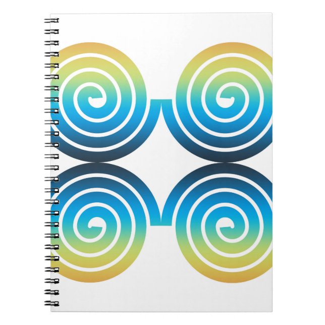 CADERNO ESPIRAL PADRÃO AZUL VERDE ESPIRAL (Frente)