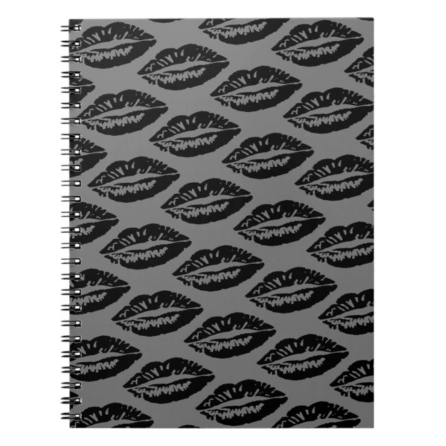 Caderno Espiral Padrão Black Lips (Frente)