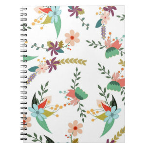CADERNO ESPIRAL PADRÃO BOTÂNICO FLORAL COLORIDO FOLCLÓRICO
