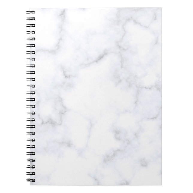 Caderno Espiral Padrão branco de textura mármore (Frente)