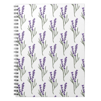 Caderno Espiral Padrão branco do notebook lavanda