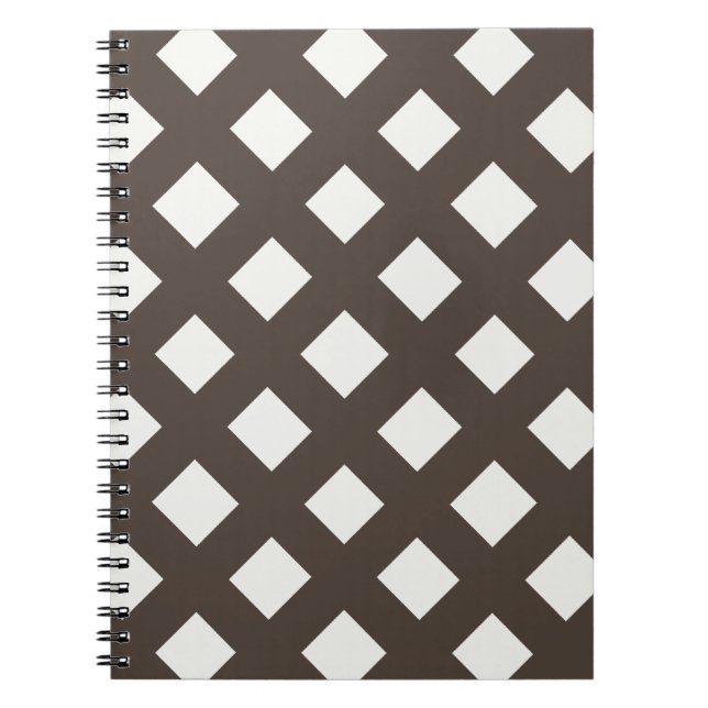 Caderno Espiral Padrão Brown e Cream Gingham (Frente)