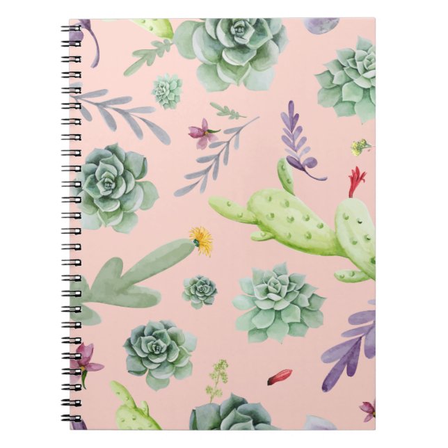 Caderno Espiral Padrão Cactus 8 (Frente)