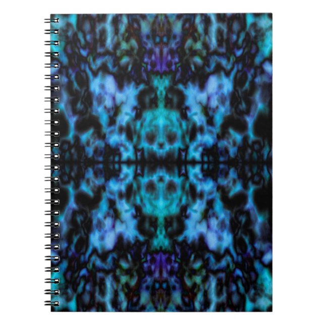 Caderno Espiral Padrão caleidoscópico psicodélico (Frente)