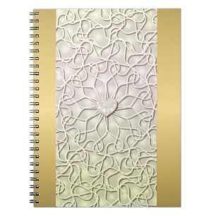 Caderno Espiral Padrão cardíaco do Rosa Dourado LOVE geométrico