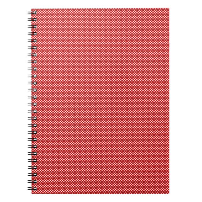 Caderno Espiral Padrão Cardíaco Pixelado Vermelho (Frente)