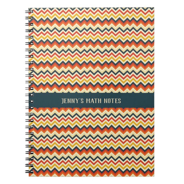 Caderno Espiral Padrão Chevron Personalizável com Cor Retroativa P (Frente)