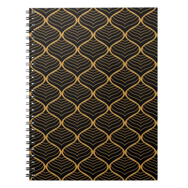 Caderno Espiral Padrão Clássico de Arte Deco (Frente)