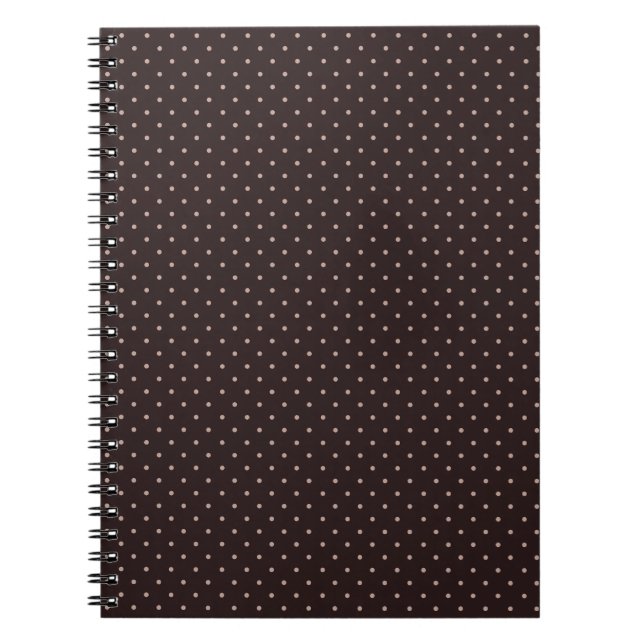 Caderno Espiral Padrão Clássico de Bolinhas, Marrom, Bolinhas Boho (Frente)