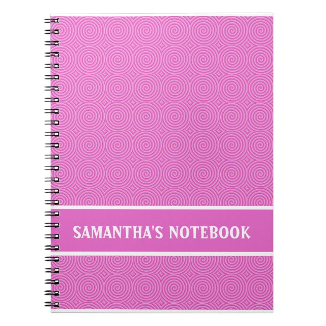 Caderno Espiral Padrão Collypop Rosa (Frente)