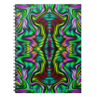 Caderno Espiral Padrão colorido abstrato.