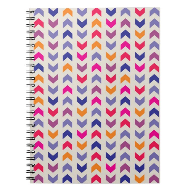 Caderno Espiral Padrão colorido Aztec Chevron (Frente)