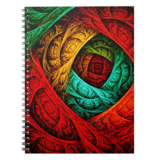 Caderno Espiral Padrão Colorido de Arte Moderna Abstrato artística