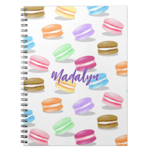 Caderno Espiral padrão colorido de macarons