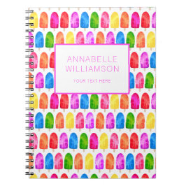Caderno Espiral Padrão Colorido de Picolé