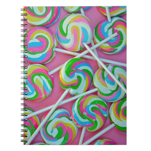 Caderno Espiral Padrão colorido dos lábios (Frente)