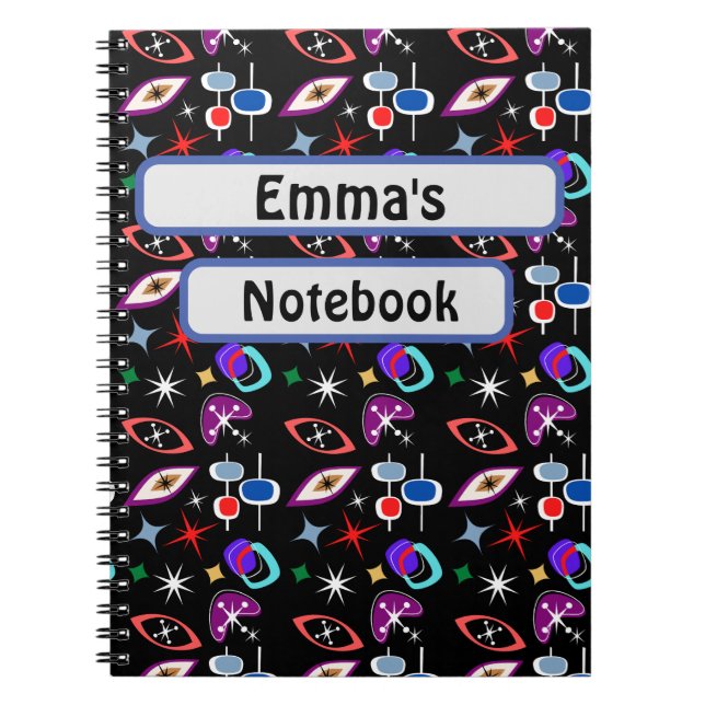 Caderno Espiral Padrão Colorido Geométrico (Frente)