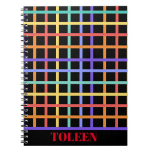 Caderno Espiral Padrão colorido personalizado