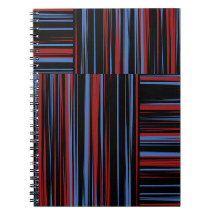 Caderno Espiral Padrão com bandas coloridas horizontais e verticai
