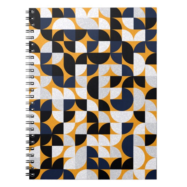 Caderno Espiral Padrão com triângulos coloridos aleatórios Gerativ (Frente)