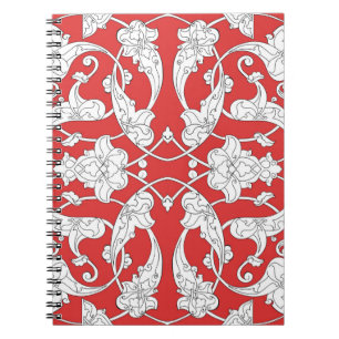 Caderno Espiral Padrão constante com estilo tradicional turco iz