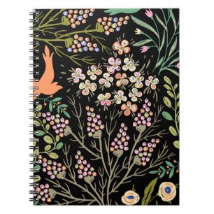 Caderno Espiral Padrão contínuo de flores e glamour de verão color