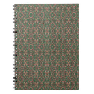 Caderno Espiral Padrão contínuo de folhagem de folhas de outono bo