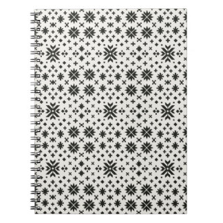 Caderno Espiral Padrão contínuo de geometria folk minimalista