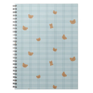 Caderno Espiral Padrão contínuo de ursos Teddy fofos – Bebê fofo