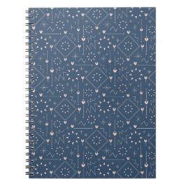 Caderno Espiral Padrão Coração Mágico