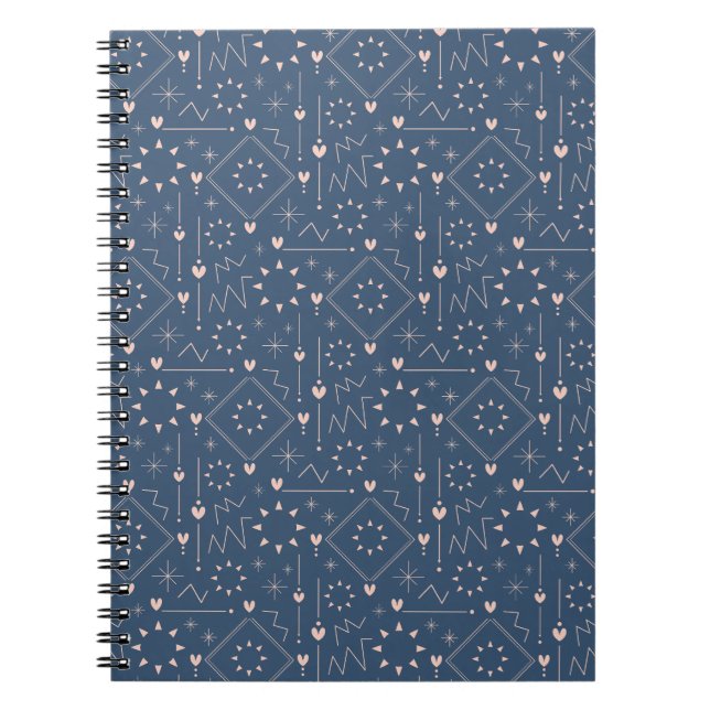 Caderno Espiral Padrão Coração Mágico (Frente)