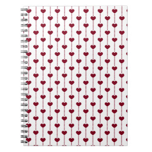 Caderno Espiral Padrão/Corações Vermelhos