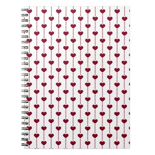 Caderno Espiral Padrão/Corações Vermelhos (Frente)