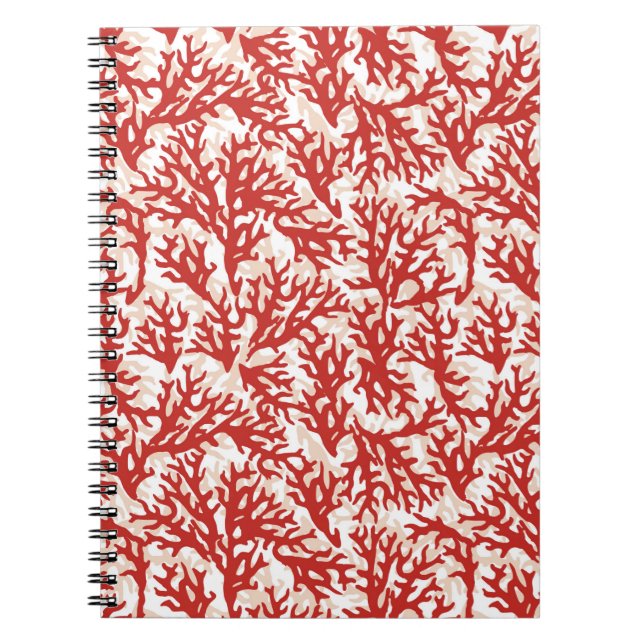 Caderno Espiral Padrão Coral Vermelho 2 (Frente)